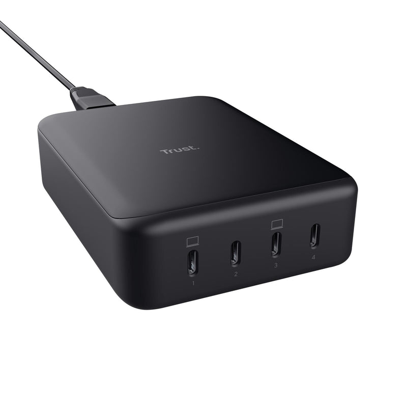 Trust Maxo 240 W GaN USB-C Tischladegerät mit 4 Anschlüssen - Schwarz EU