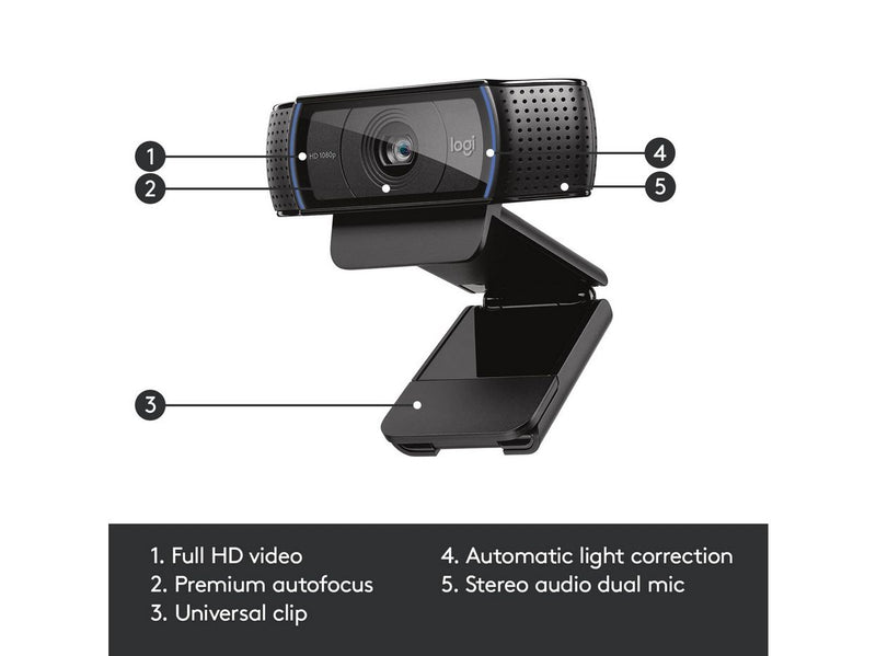 Logitech C920 HD Pro Webcam - Black