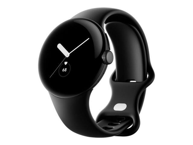 Google Pixel Watch (Wi-Fi) - 41mm in Matte Black mit Sportarmband in Obsidian