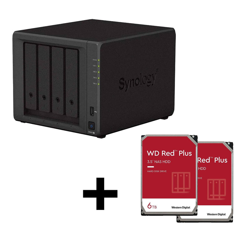 Synology DiskStation DS923+ 4 Einschübe NAS-Server Leergehäuse + 2x WD Red NAS 3.5' HDD 6TB Festplatte