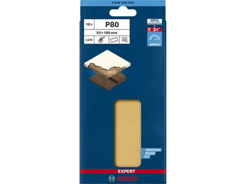 Bosch SLIBEBLAD PLAN 93X185MM K80 8H 10 STK
