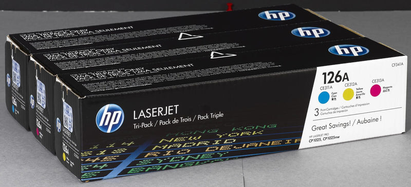 HP Original 126A Toner Tri-Pack cyan, magenta, gelb 1.000 Seiten (CF341A)