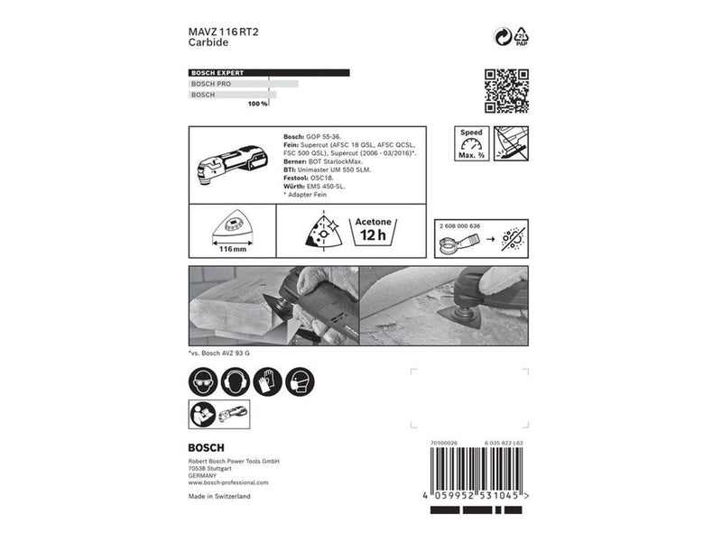 Bosch SLIBEPLADE MAVZ116RT2 116MM K20