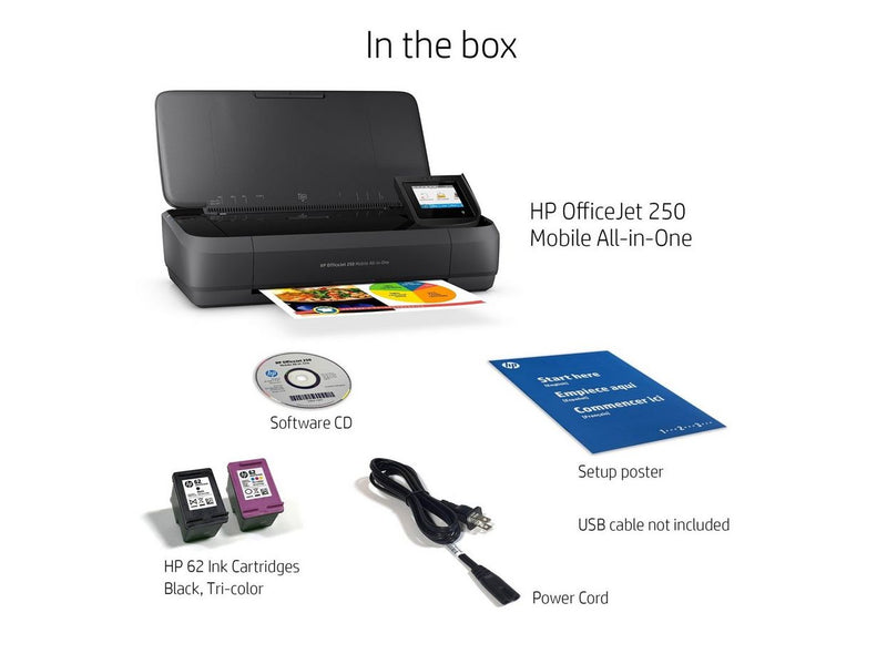 HP Officejet 250 Mobile All-in-One - Color Inkjet - Wi-Fi Multifunktion - Farbe - Tinte