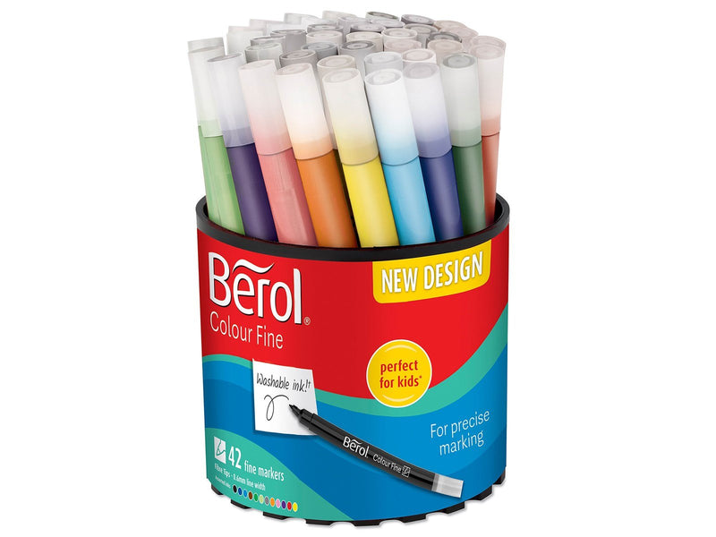 Berol Bunte Feinschreiber, Strichbreite: 0,6mm – farblich sortiert, 42 Stifte