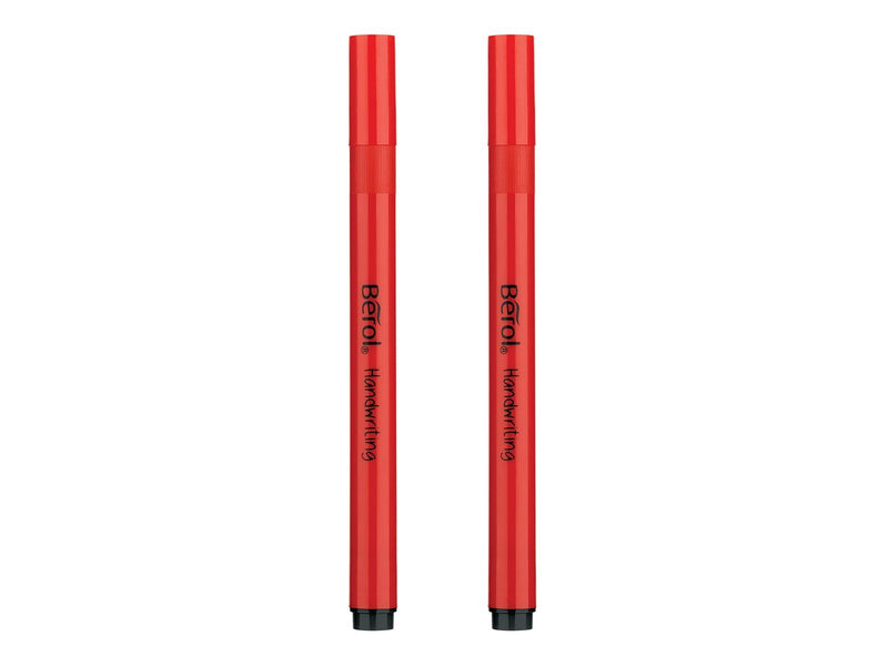 Berol Schreibstifte, 0,7mm, runde Form, bunte Schaftfarben, 2er Pack, Schwarz