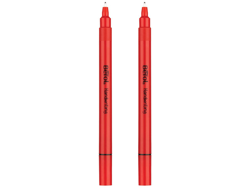 Berol Schreibstifte, 0,7mm, runde Form, bunte Schaftfarben, 2er Pack, Schwarz
