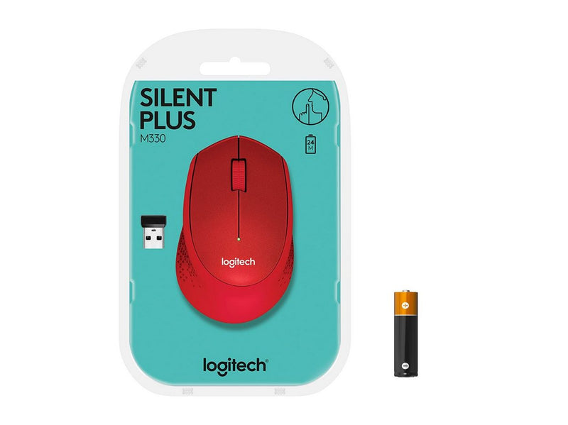 Logitech M330 Silent Plus - Maus (Rot)