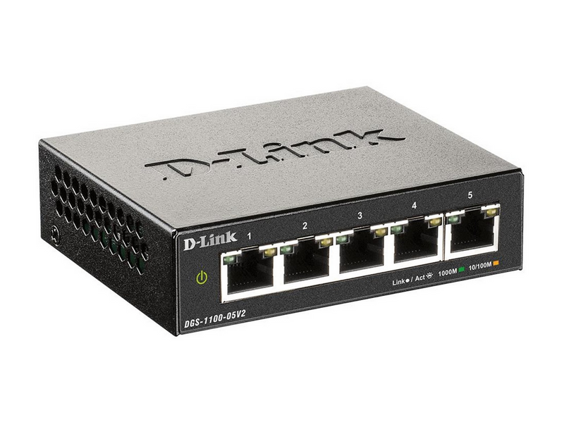 D-Link DGS-1100-05V2 5-Port Gigabit Smart Managed Switch