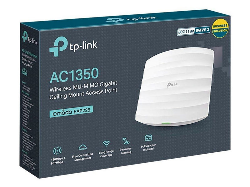TP-Link EAP225 AC1350 Wireless MU-MIMO Gigabit Ceiling Mount Access Point