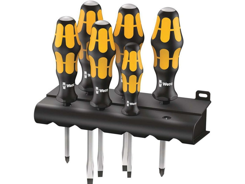 Wera 932/6 Schraubendrehersatz Kraftform : Der Schraubmeißel + Rack, 6-teilig
