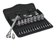 Wera 8100 SA 8 Zyklop Metal-Knarrensatz, Umschalthebel, 1/4"-Antrieb, metrisch, 28-teilig
