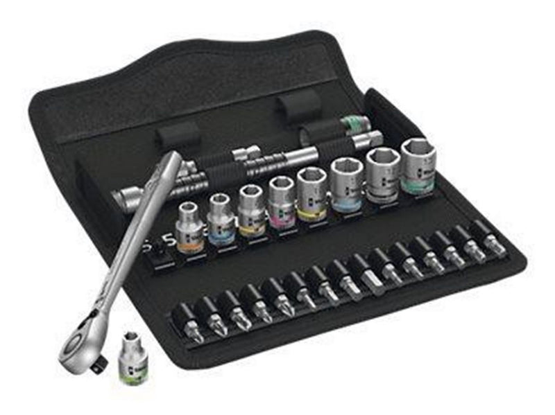 Wera 8100 SA 8 Zyklop Metal-Knarrensatz, Umschalthebel, 1/4"-Antrieb, metrisch, 28-teilig