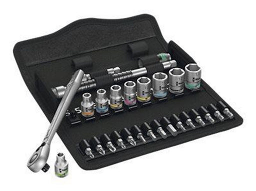 Wera 8100 SA 8 Zyklop Metal-Knarrensatz, Umschalthebel, 1/4"-Antrieb, metrisch, 28-teilig