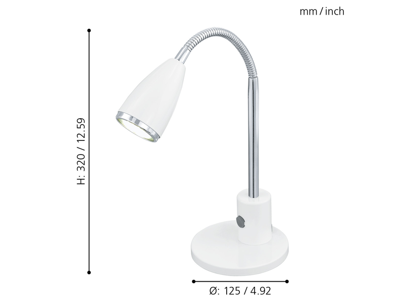 EGLO FOX Tischleuchte, weiss, chrom