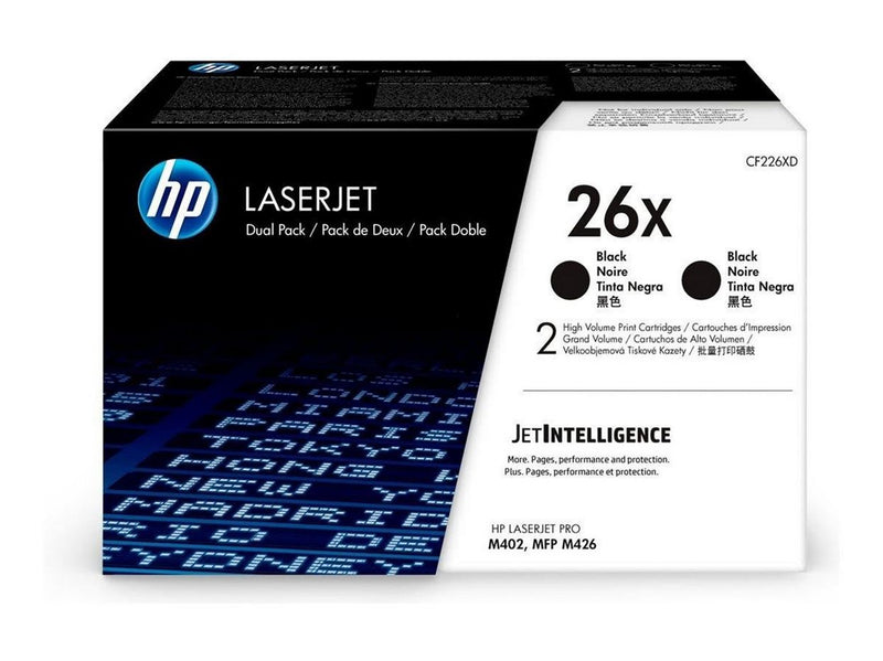 HP 26X / CF226XD 2-Pack High Capacity Black Toner