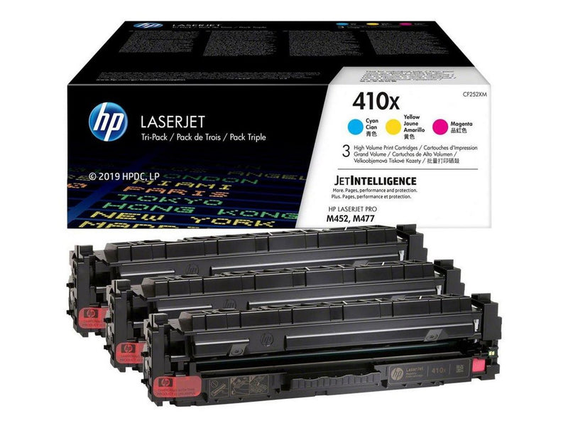 HP 410X / CF252XM Hich Yield Capacity 3-Pack (Cyan Magenta Yellow)