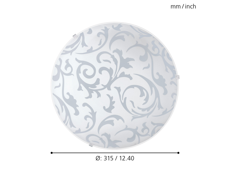 EGLO SCALEA 1 Wand- / Deckenleuchte, weiss m.Dekor