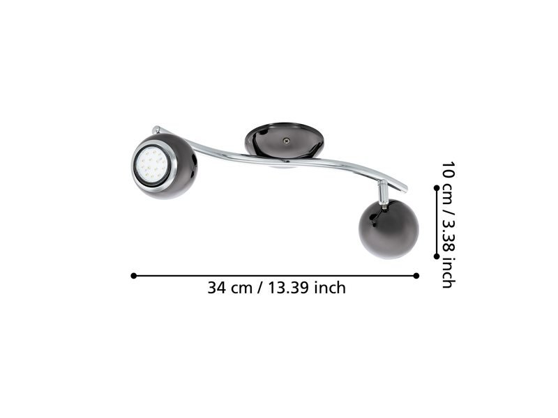 EGLO BIMEDA Spot, nickel-nero, chrom