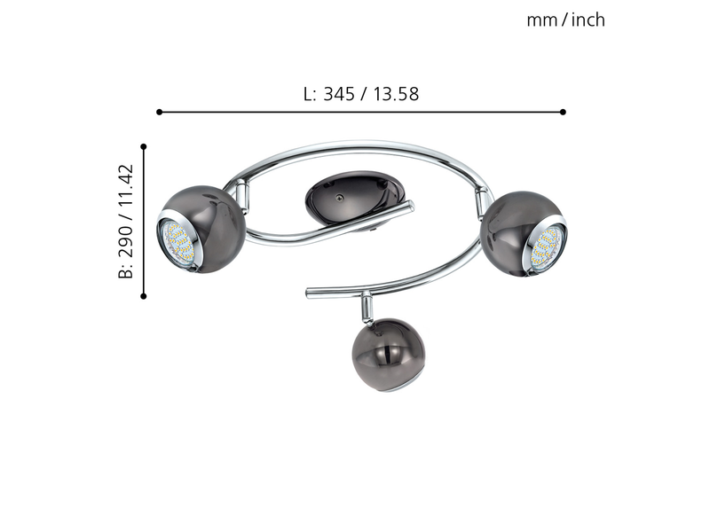 EGLO BIMEDA Spot, nickel-nero, chrom