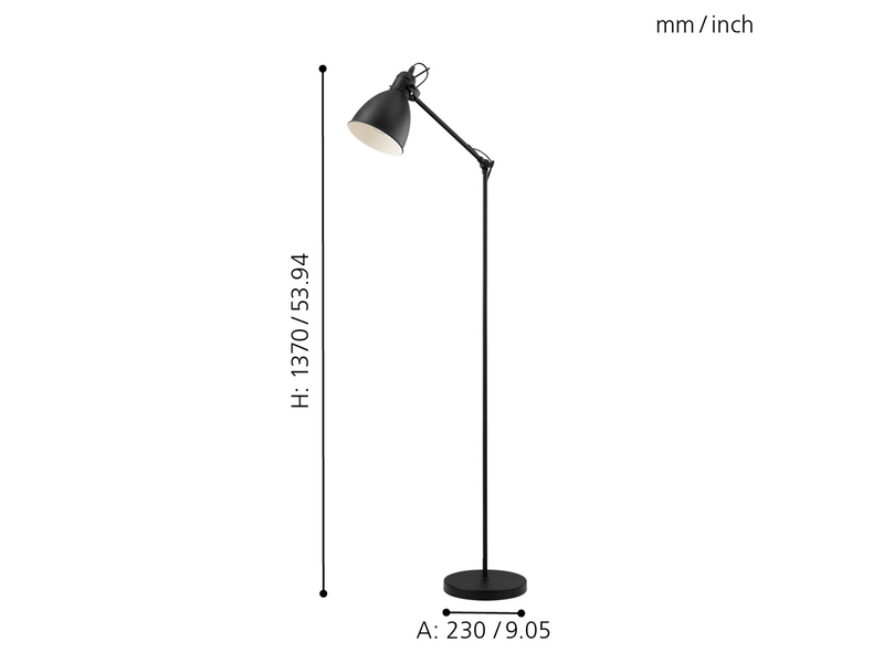 EGLO PRIDDY Stehleuchte, schwarz, weiss