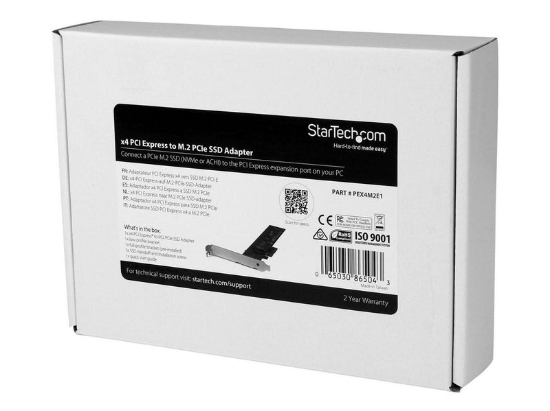 StarTech.com X4 PCI Express to M.2 PCIe SSD Adapter Card - for M.2 NGFF SSD