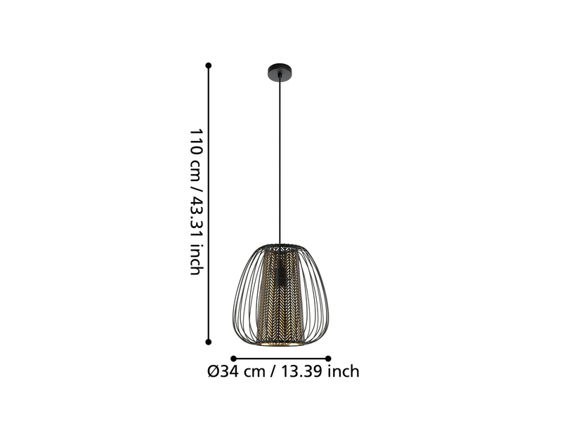 EGLO CURASAO Hängeleuchte, schwarz, gold