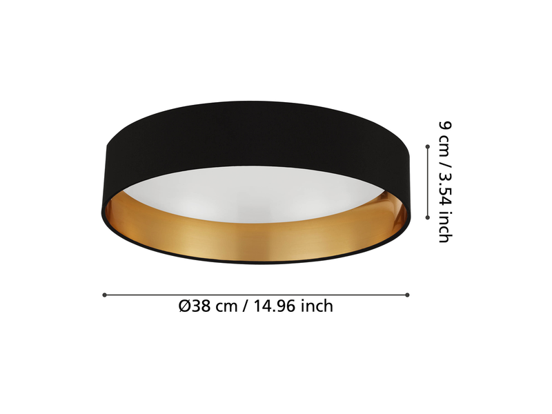 EGLO MASERLO 2 Deckenleuchte, schwarz, gold