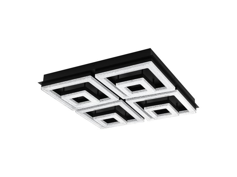 EGLO FRADELO 1 Deckenleuchte, schwarz, klar