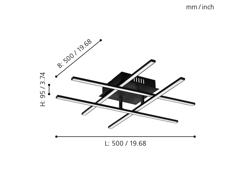 EGLO LASANA 3 Wand- / Deckenleuchte, weiss