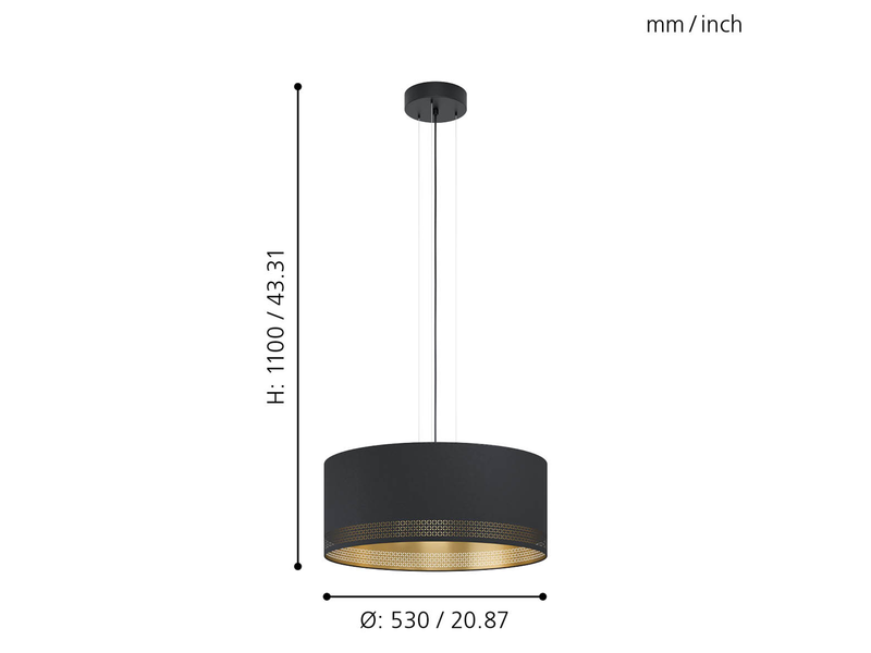 EGLO ESTEPERRA Hängeleuchte, schwarz, gold