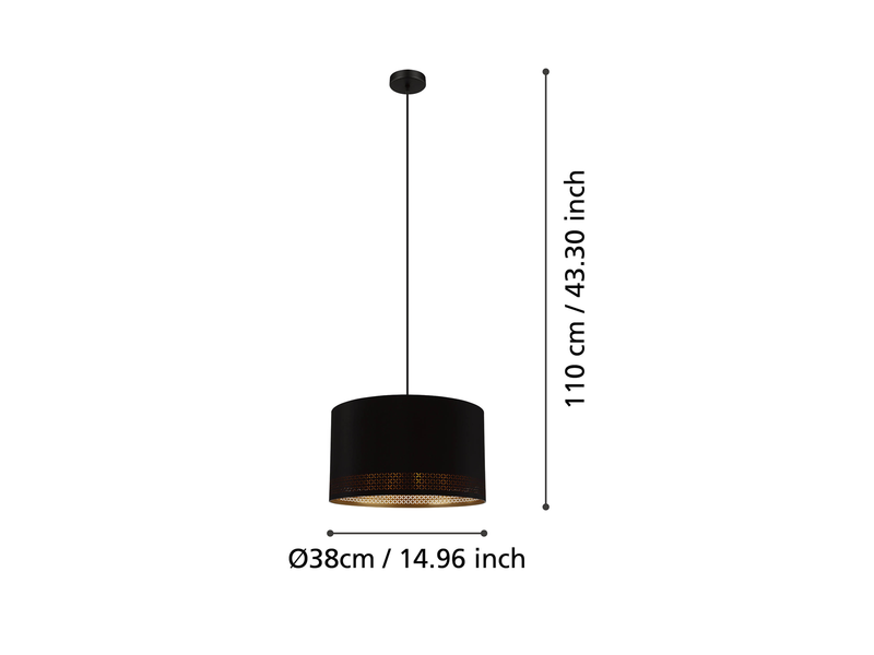 EGLO ESTEPERRA Hängeleuchte, schwarz, gold