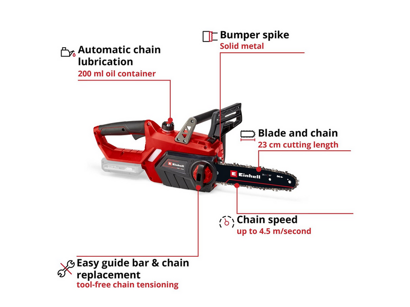 Einhell GE-LC 18/25 Li-Solo Akku-Kettensäge