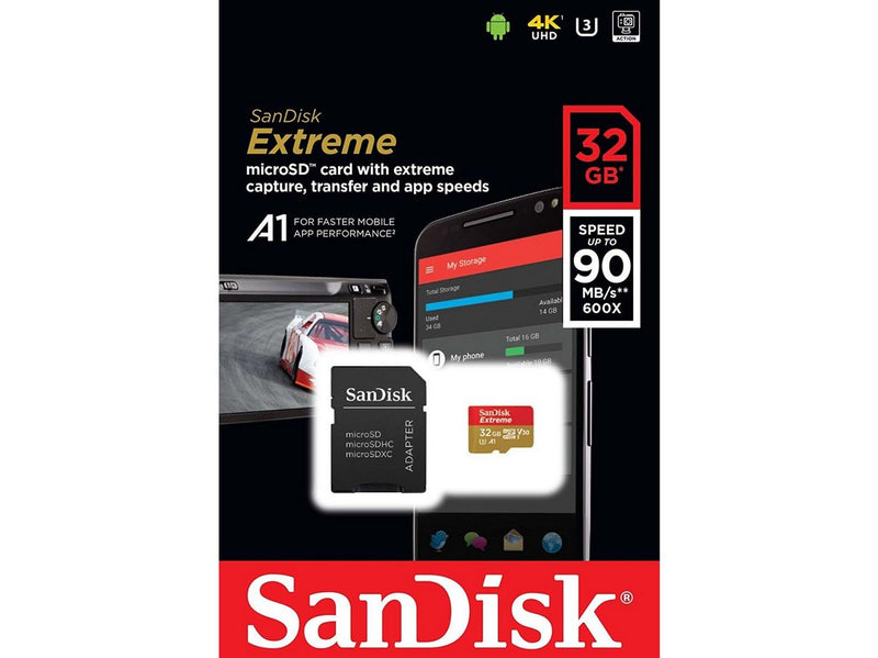 SANDISK Extreme MicroSD/SD - 100MB/s - 32GB
