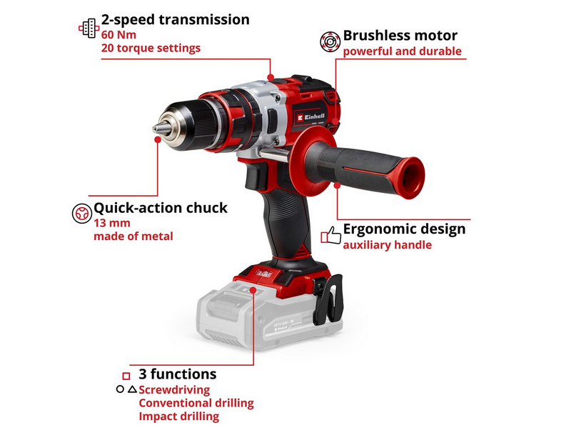 Einhell Cordless Impact Drill TP-CD 18 Li-i Brushless-Solo