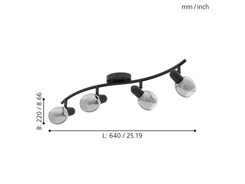 EGLO POLLICA Spot, schwarz-transparent