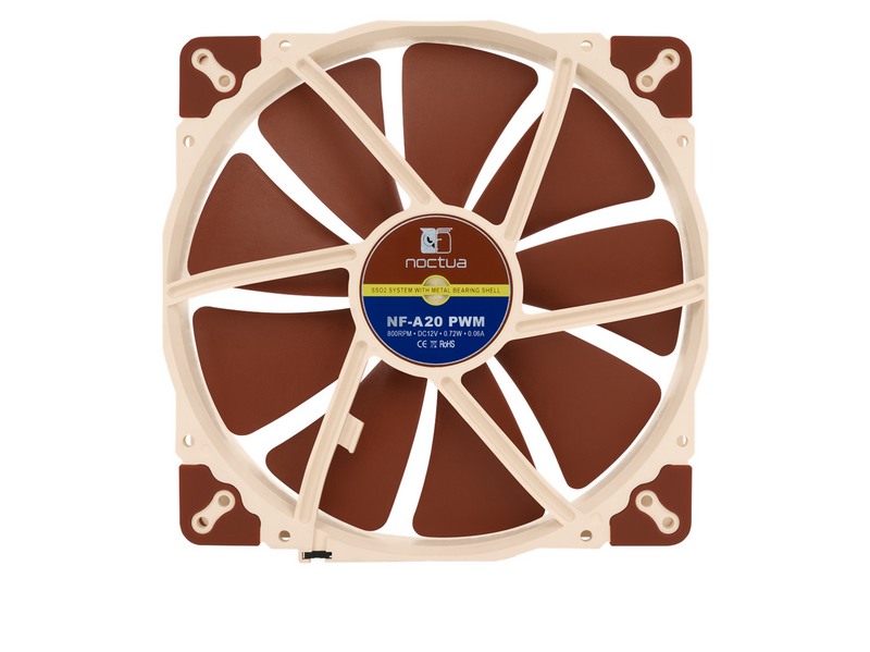 Noctua NF-A20 PWM - Gehäuselüfter - 200mm - Braun - 18 dBA