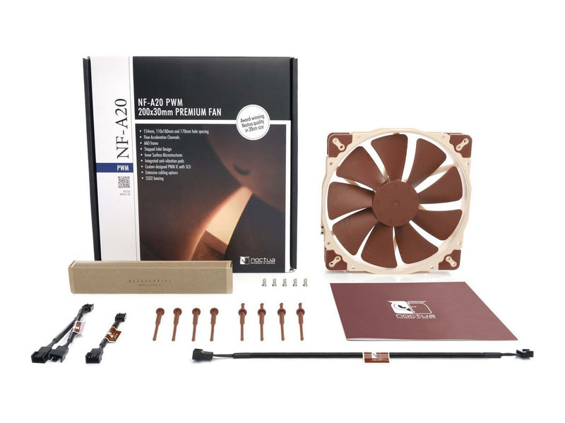 Noctua NF-A20 PWM - Gehäuselüfter - 200mm - Braun - 18 dBA