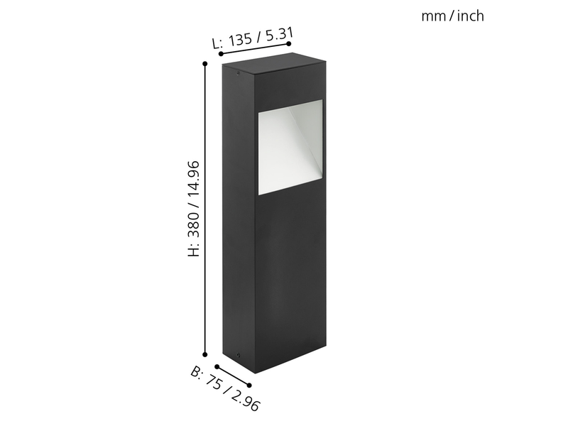 EGLO MANFRIA Sockelleuchte, anthrazit, weiss