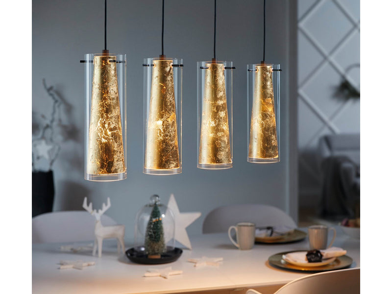 EGLO PINTO GOLD Hängeleuchte, klar, gold