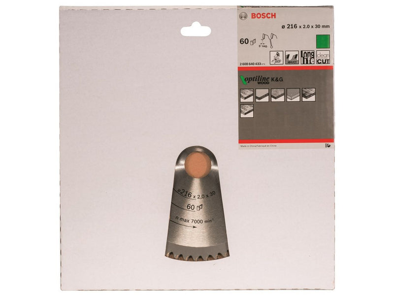 Bosch RUNDSAVKL Ø216X30MM 60 T -5GR TRÆ