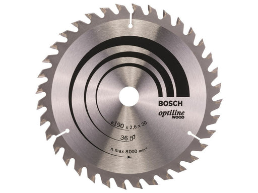 Bosch RUNDSAVKL.OPTILINE 190X2.6X20 MM 36 TDR