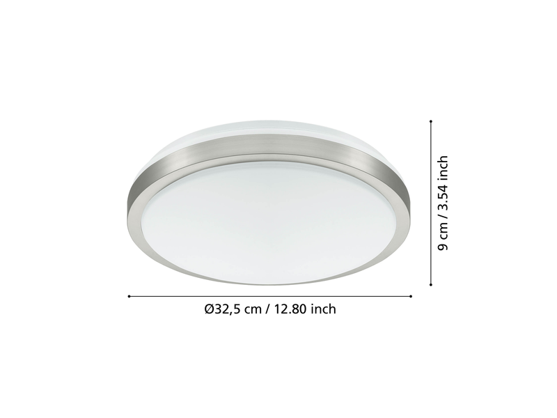 EGLO COMPETA 1 Wand- / Deckenleuchte, weiss, nickel-matt