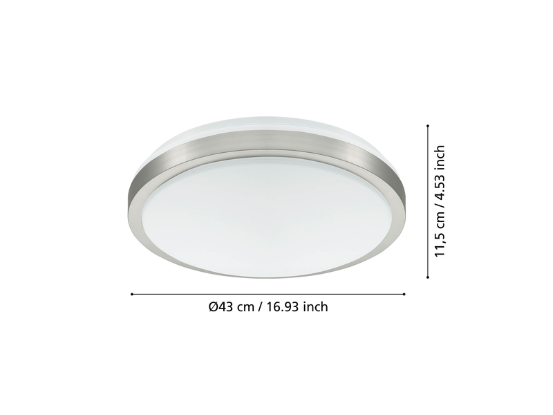 EGLO COMPETA 1 Wand- / Deckenleuchte, weiss, nickel-matt