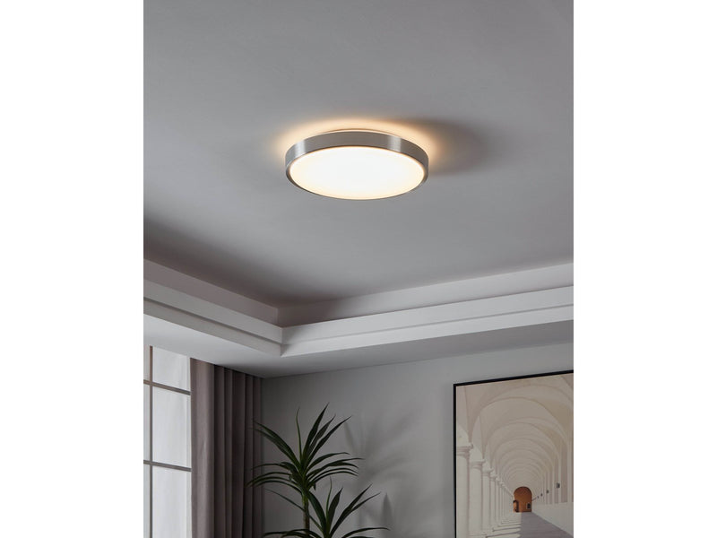 EGLO COMPETA 1 Wand- / Deckenleuchte, weiss, nickel-matt