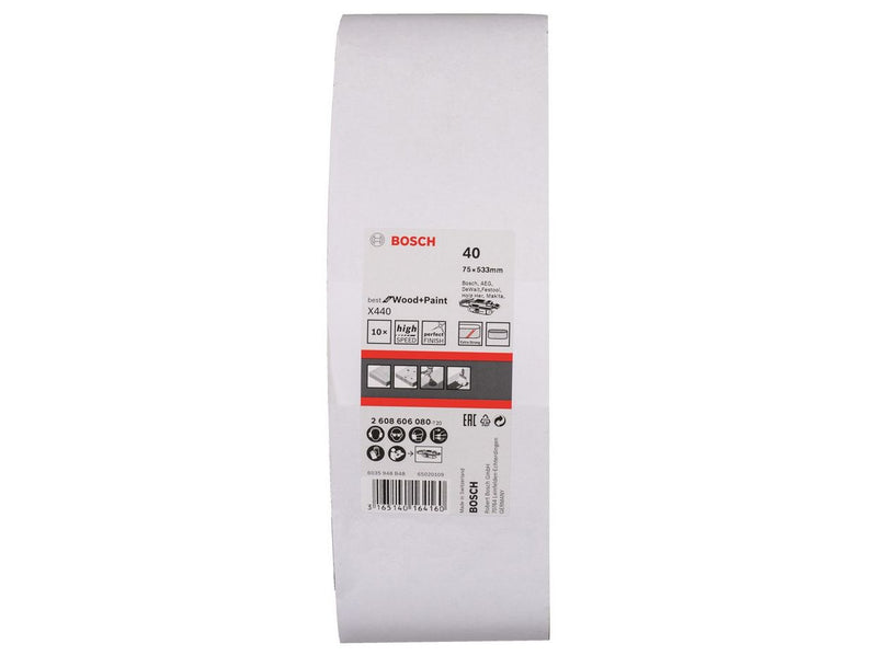 Bosch SLIBEBÅND 75X533MM K40 10STK