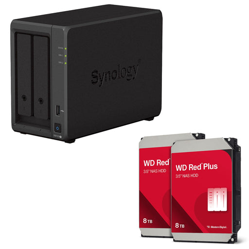 Synology DiskStation DS723+ 2 Einschübe NAS-Server Leergehäuse + 16 TB WD Red Plus SATA 3.5' HDD (2x 8TB)