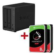 Synology DiskStation DS723+ 2 Einschübe NAS-Server Leergehäuse + 2x Seagate Ironwolf SATA 3.5' HDD 8TB Festplatte