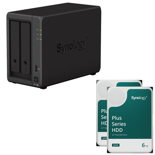 Synology DiskStation DS723+ 2 Einschübe NAS-Server Leergehäuse (DS723+) + 12 TB Synology Plus (2x 6TB)