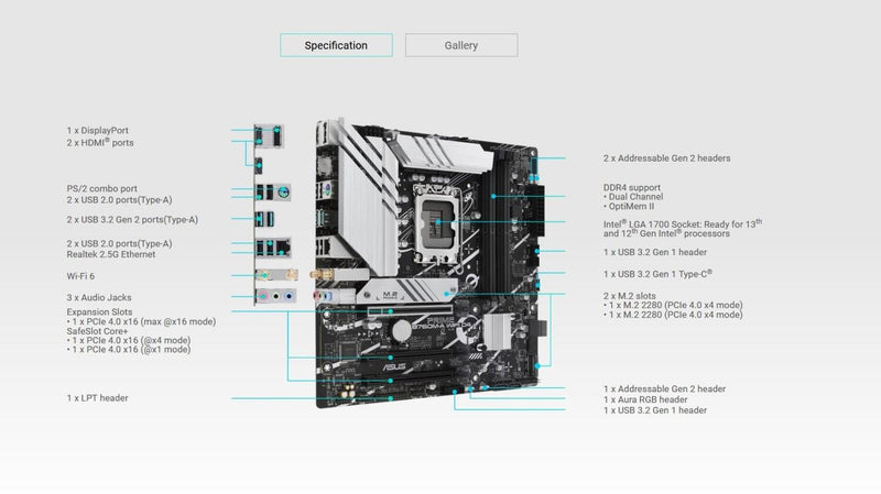 ASUS Prime B760M-A WIFI D4